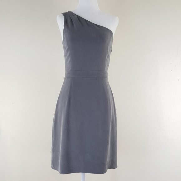 J. Crew Dresses & Skirts - J.Crew | Silk Grey One Shoulder Mini Dress – 2 /XS